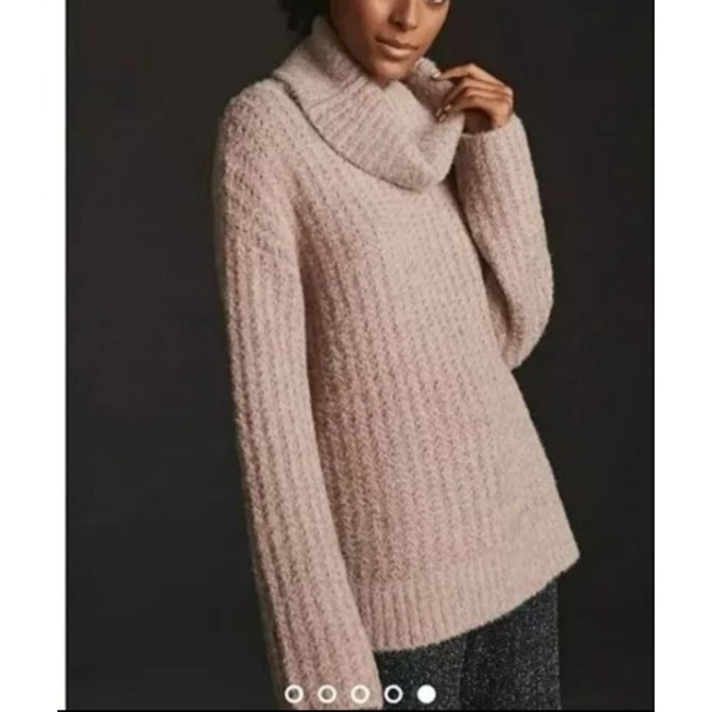 Maeve Anthropologie Athena Cowl Neck Sweater Light Brown Tan X-Large Cotton NWT